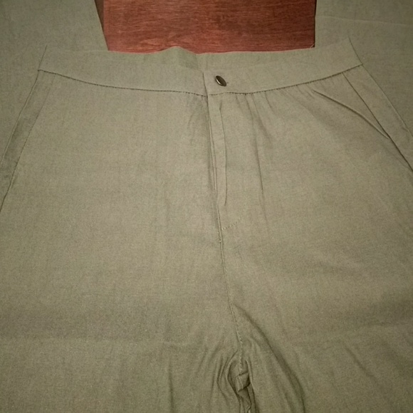 Olive High Waist Trousers - Picture 6 of 6